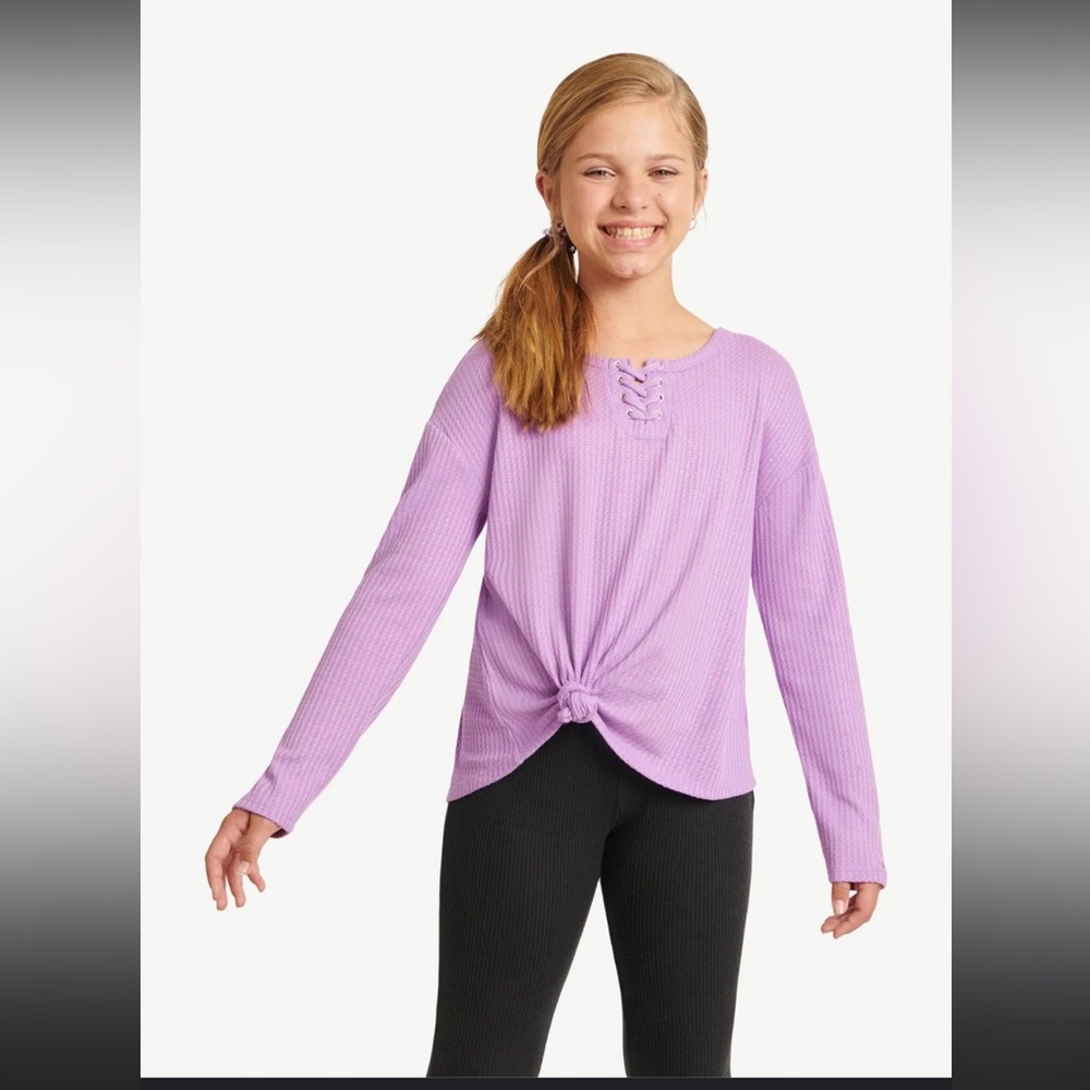 Justice Purple‎ Lace-Up Long Sleeve Top